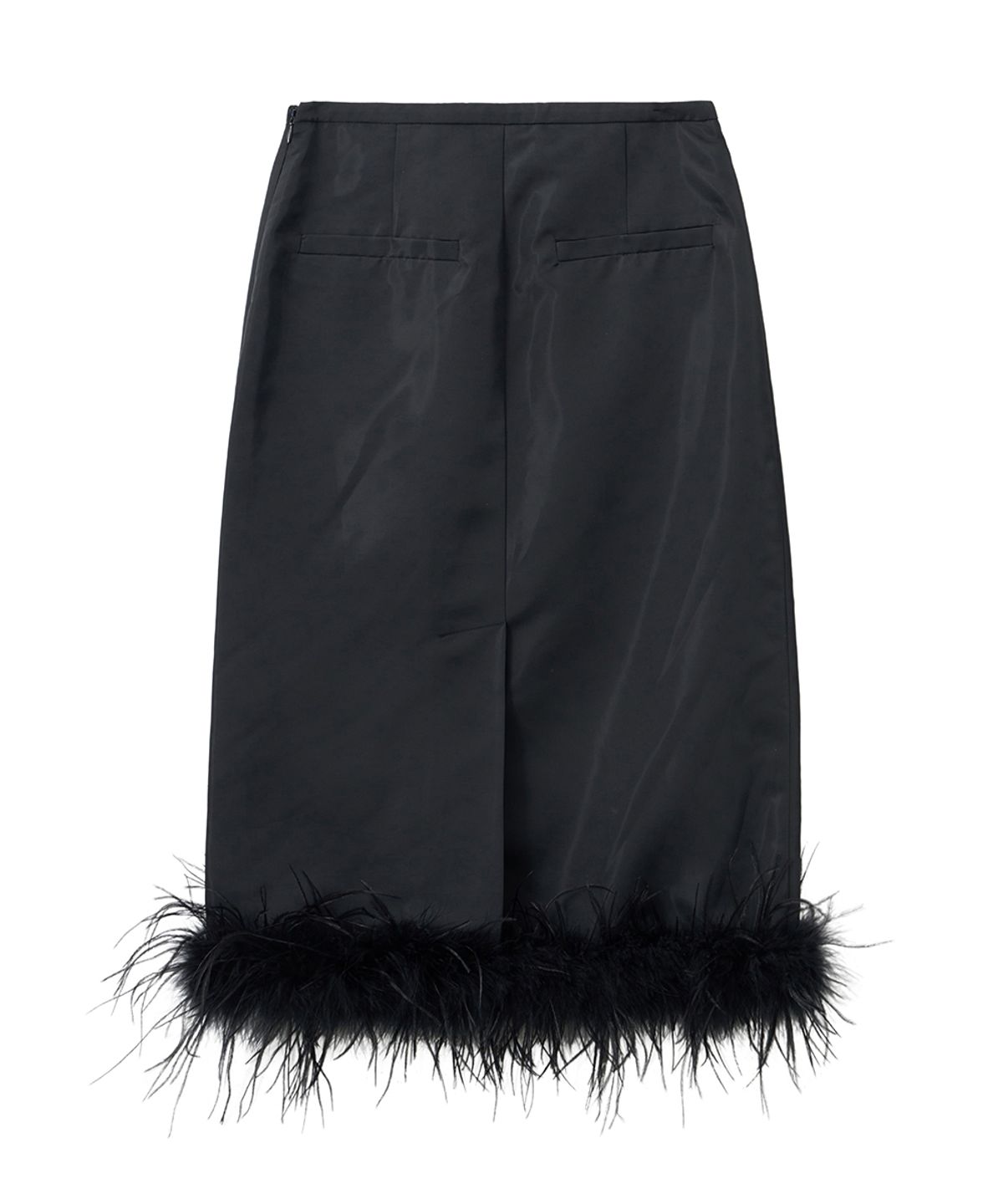 문선 아카이브(MOONSUN ARCHIVE) MJ S2 Ostrich Hair Skirt / Black