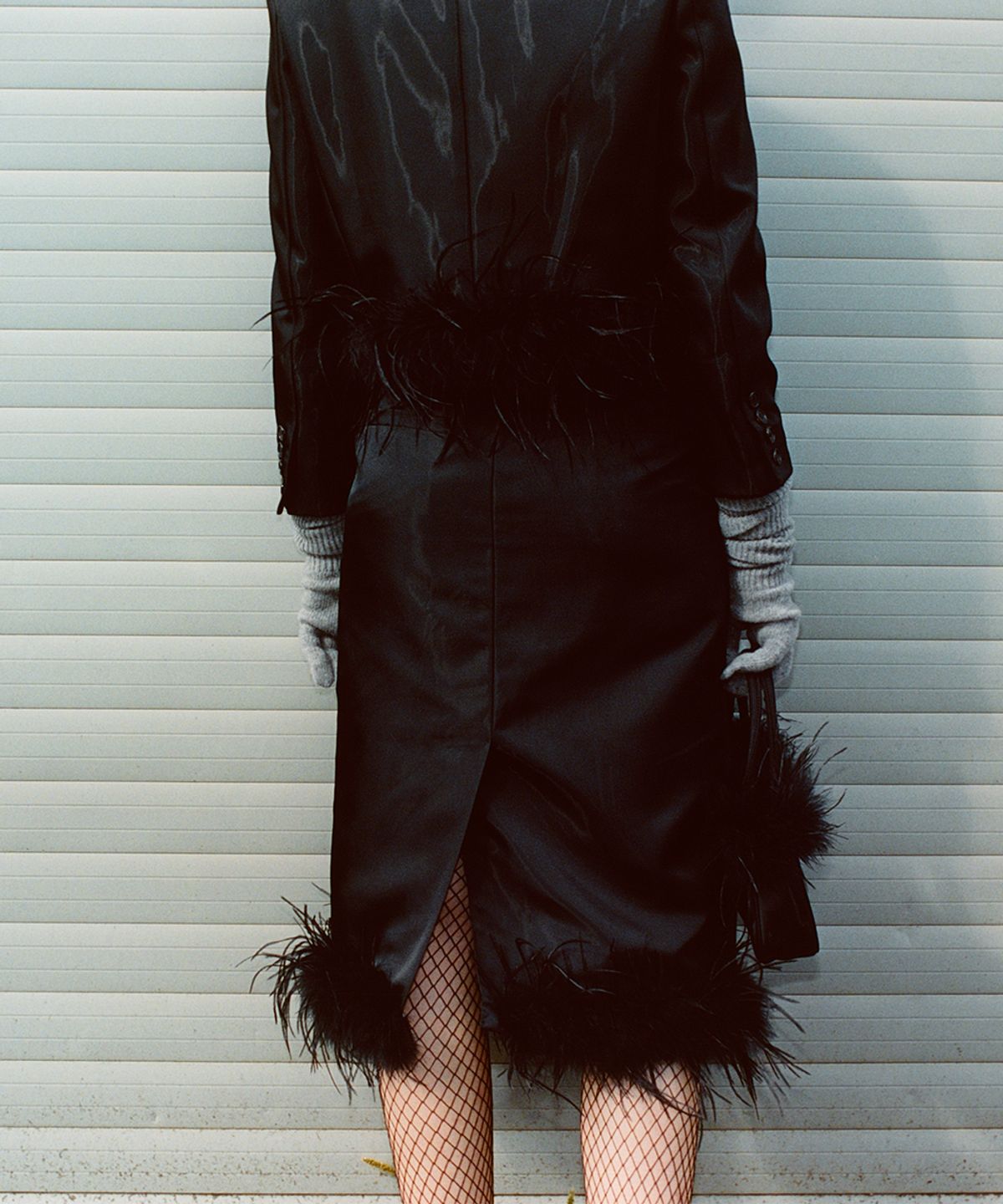 문선 아카이브(MOONSUN ARCHIVE) MJ S2 Ostrich Hair Skirt / Black