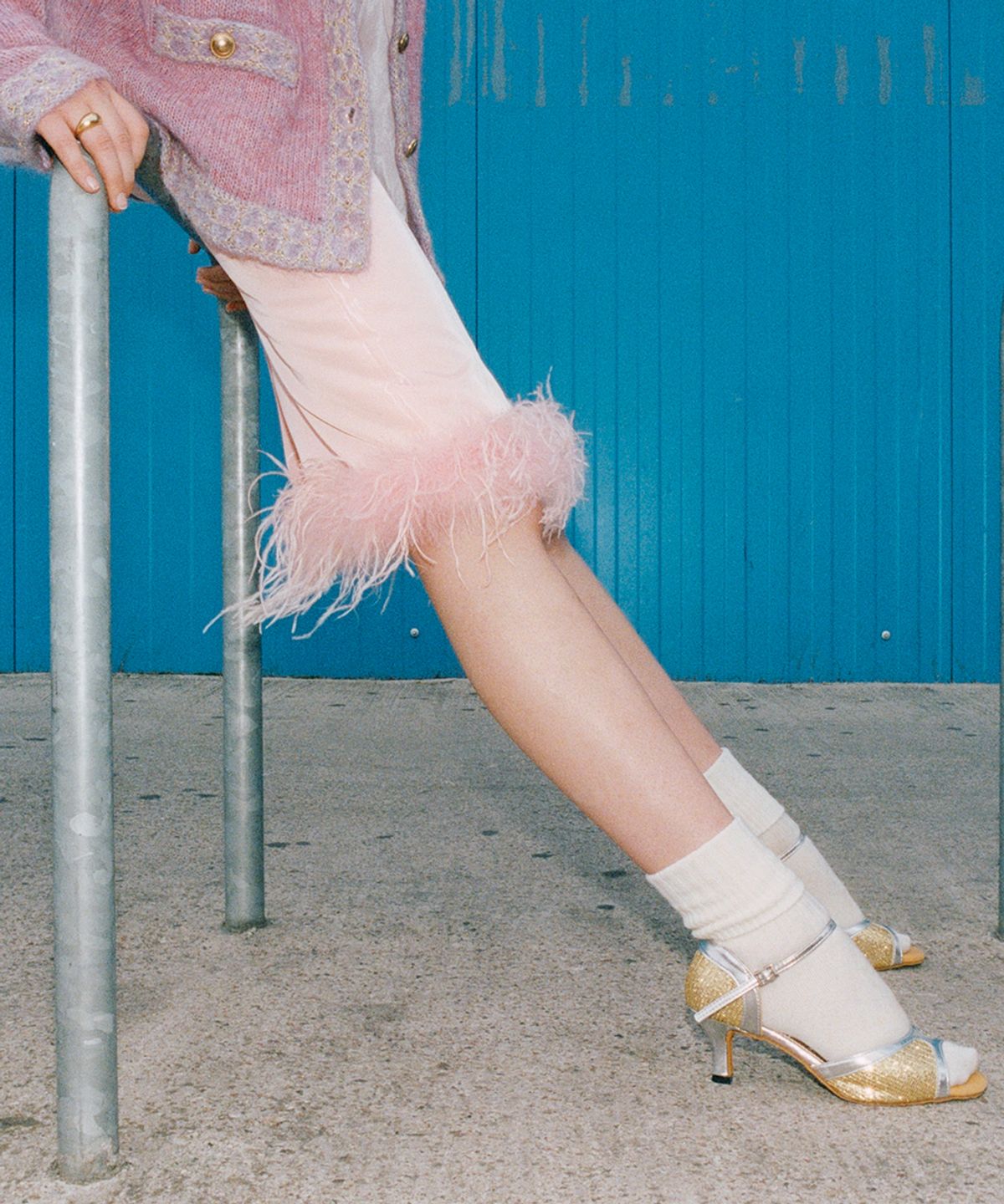 문선 아카이브(MOONSUN ARCHIVE) Ostrich Hair Skirt / Flamingo