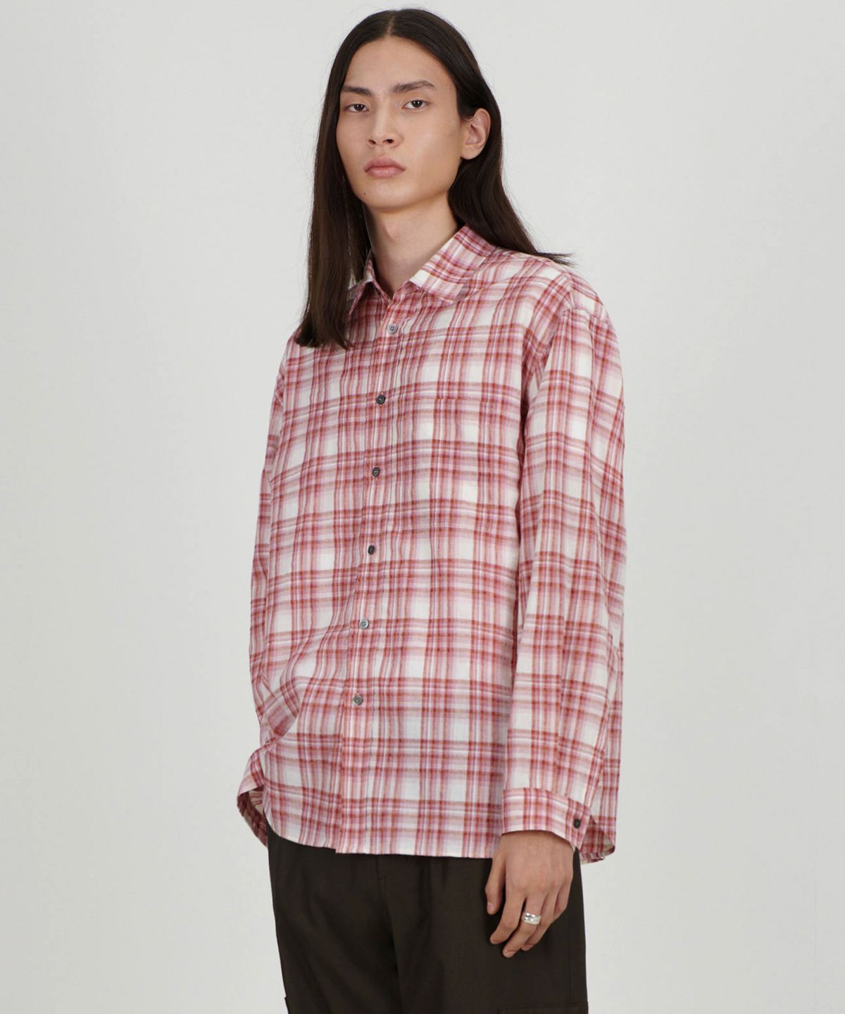 아워스코프(OURSCOPE) OLIVER Check Shirts (Red)