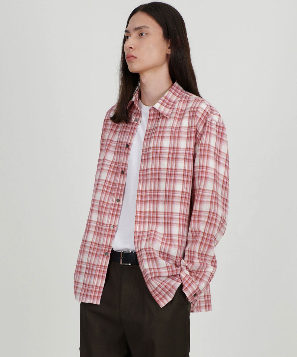 아워스코프(OURSCOPE) OLIVER Check Shirts (Red)