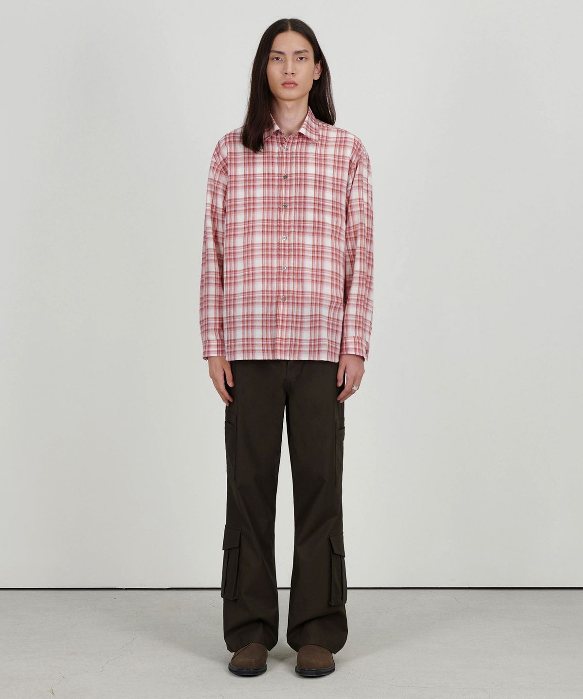 아워스코프(OURSCOPE) OLIVER Check Shirts (Red)
