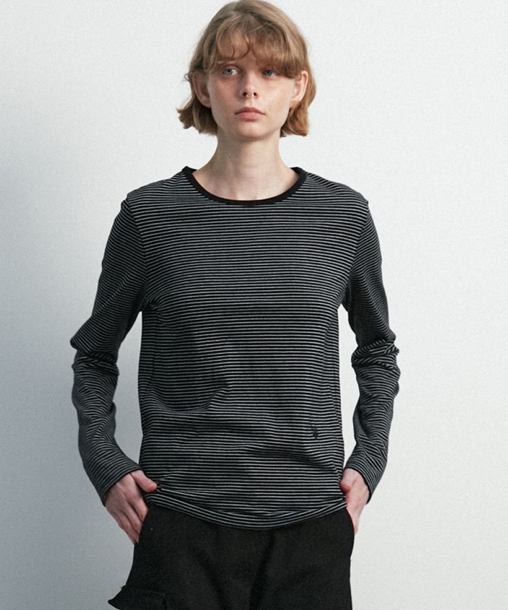 [MOONSUN]UNISEX★Marine Stripe Long Sleeve T MUSINSA | MOONSUN UNISEX, Marine Stripe Long Sleeve T / Black