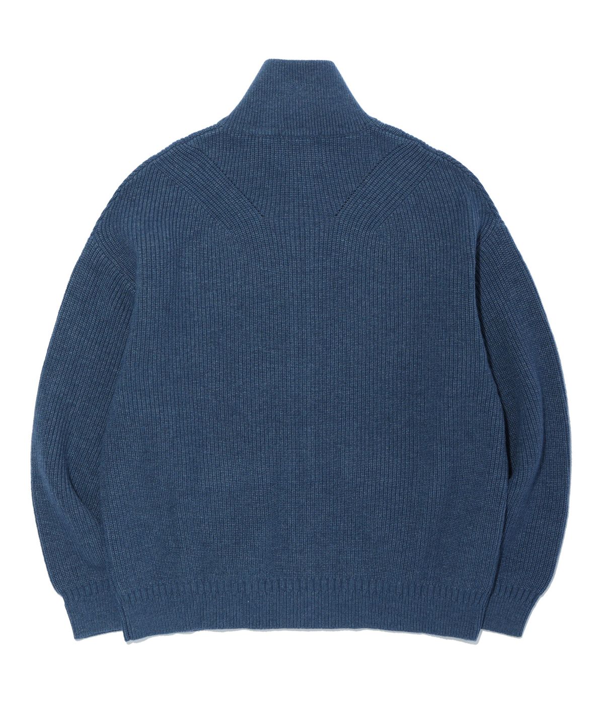 사운즈라이프(SOUNDSLIFE) Collar Knit Full Zip-Up Blue