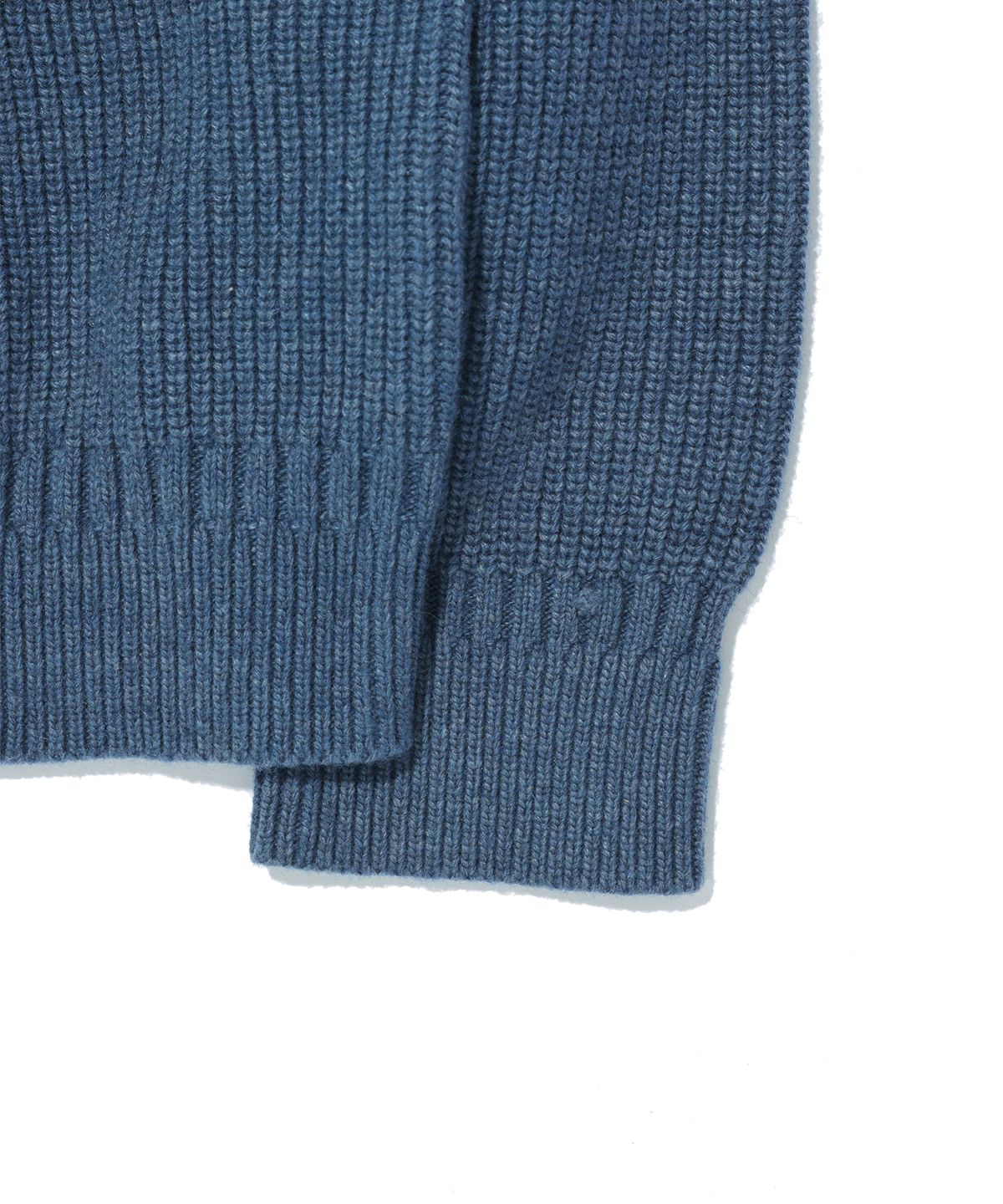 사운즈라이프(SOUNDSLIFE) Collar Knit Full Zip-Up Blue