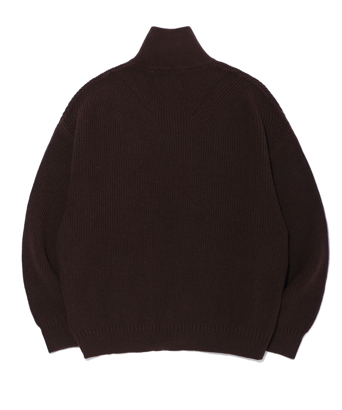 사운즈라이프(SOUNDSLIFE) Collar Knit Full Zip-Up Brown