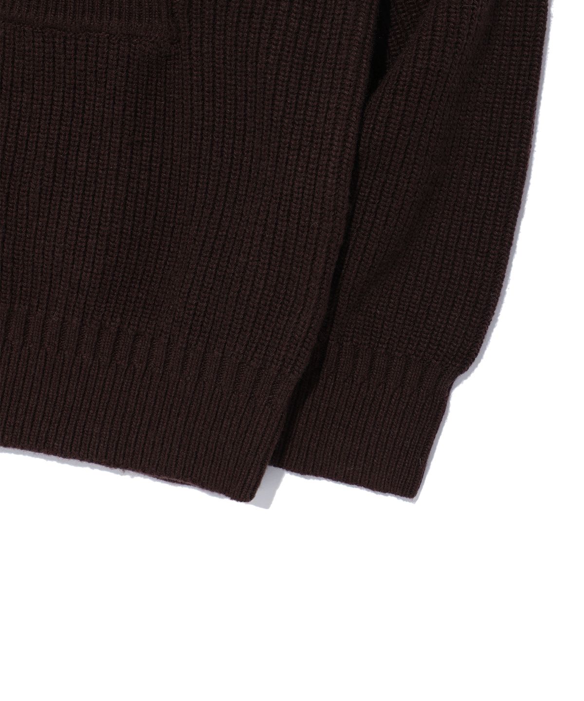 사운즈라이프(SOUNDSLIFE) Collar Knit Full Zip-Up Brown