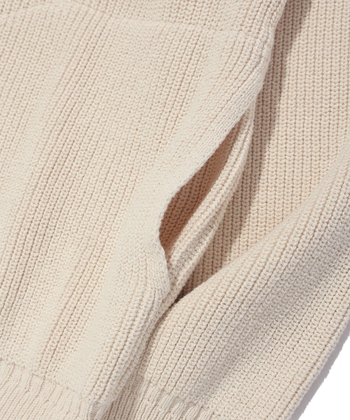 사운즈라이프(SOUNDSLIFE) Hoodie Half Neck Knit Cream