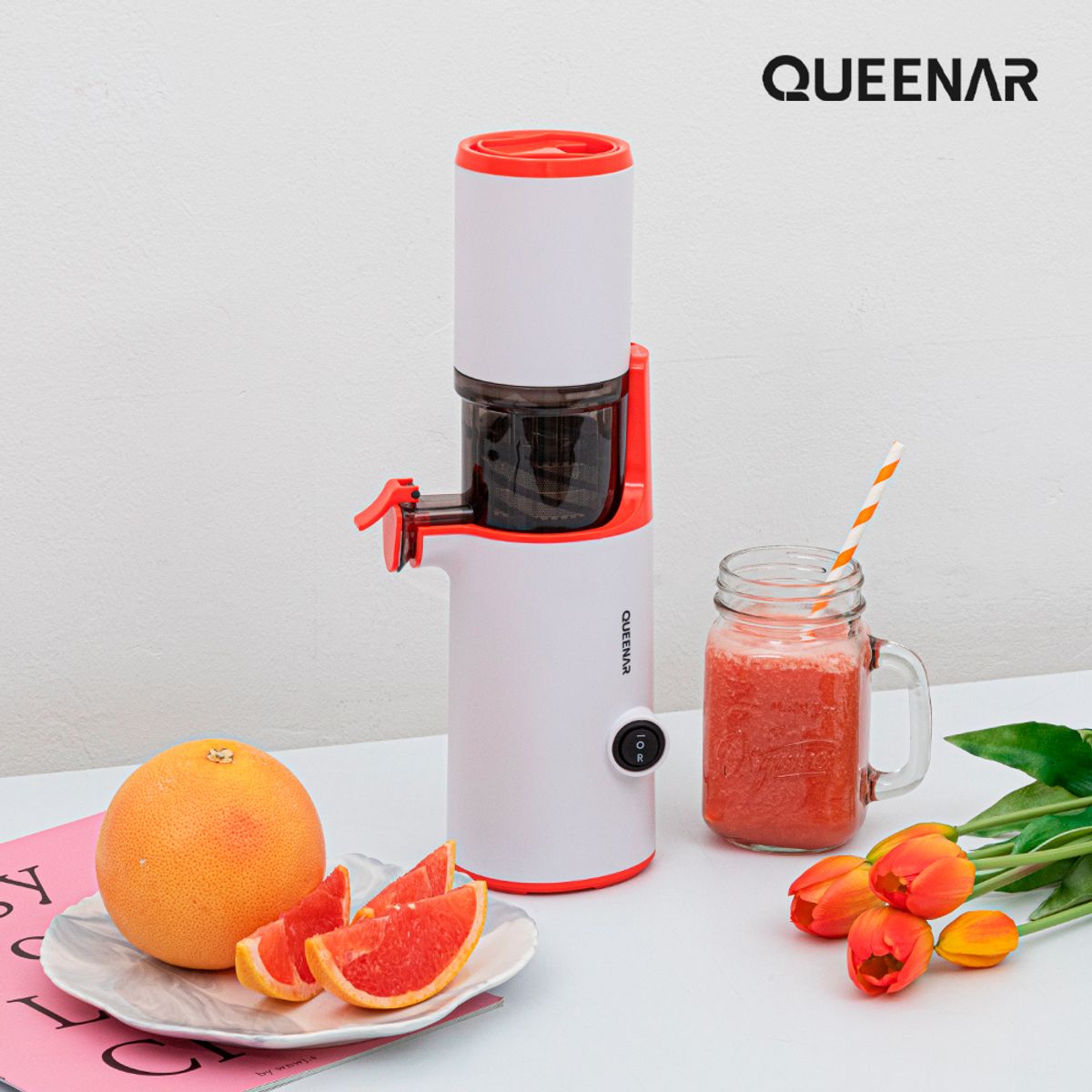 퀸나(QUEENAR) 에브리데이 원액기 그레이, 오렌지