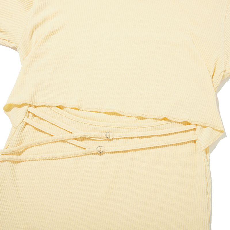[ KIRSH ]★COLLECTION BACK OPEN LONG SLEEVES MUSINSA | KIRSH Collection Back Open Long Sleeve [Light Yellow]