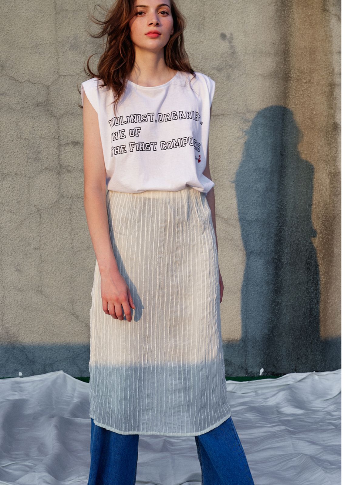 쏘리, 투 머치 러브(SORRY, TOO MUCH LOVE) Lofty Pleats Chiffon Two-Piece Dress_Cream