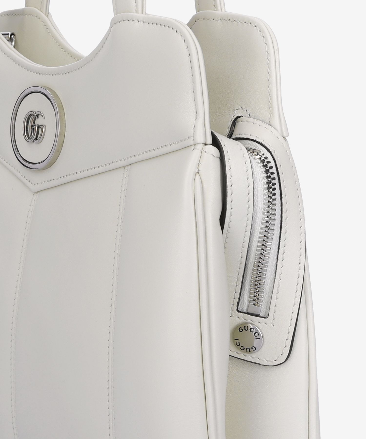 ★GUCCI★ Small Petite GG Tote Bag White 745918AACAW9022 745 Petite GG small tote bag in white leather | GUCCI® SG