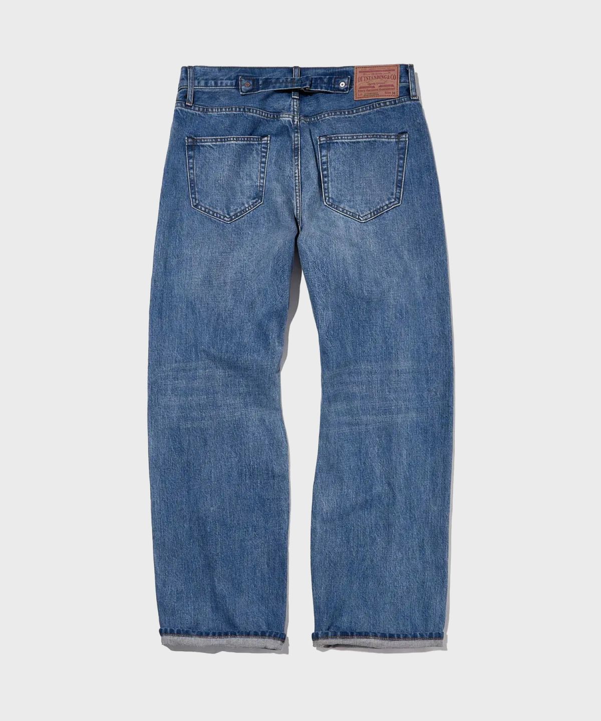 아웃스탠딩(OUTSTANDING) 30’S CINCH BACK SELVEDGE WIDE PANTS_L.BLUE