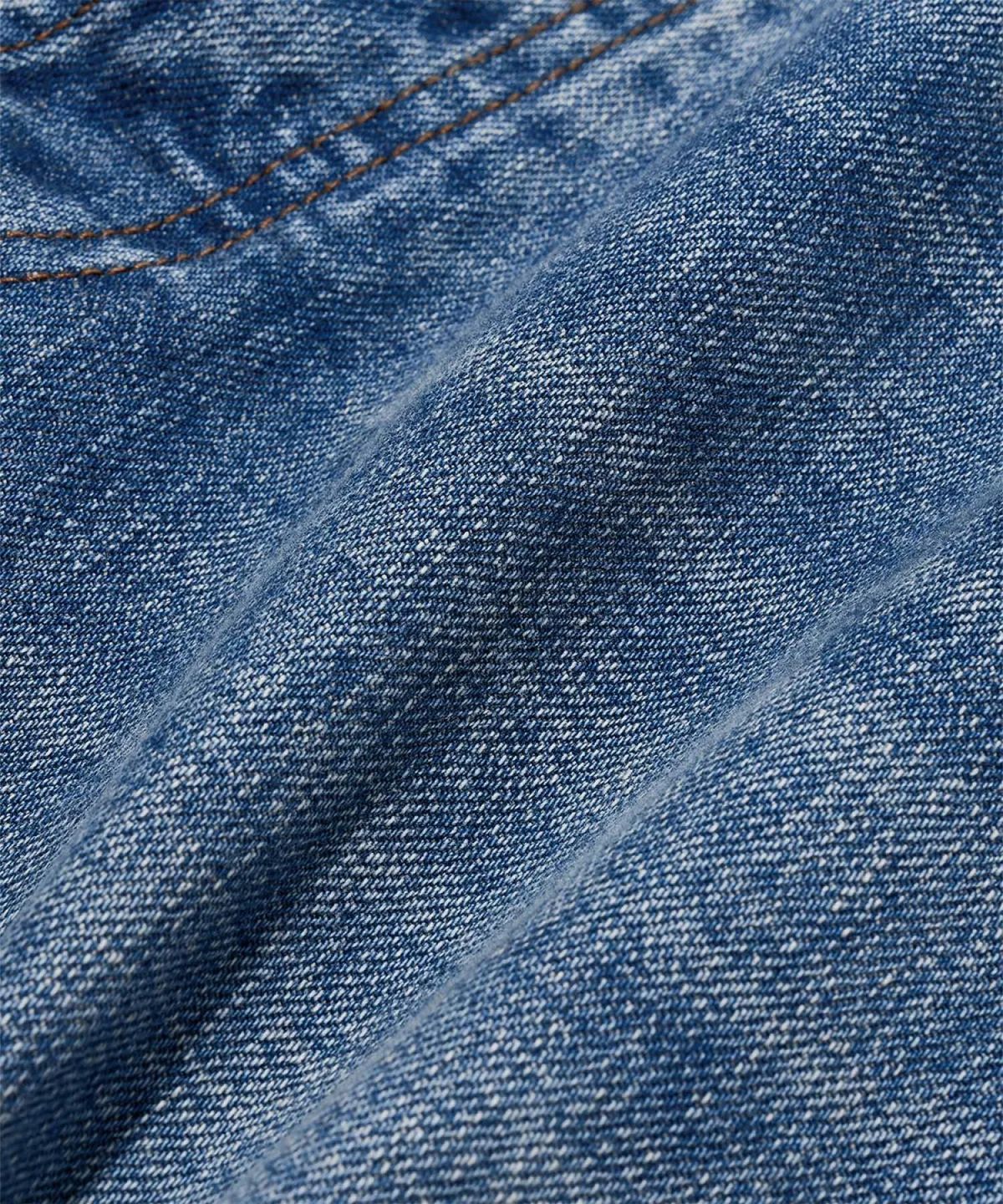 아웃스탠딩(OUTSTANDING) 30’S CINCH BACK SELVEDGE WIDE PANTS_L.BLUE