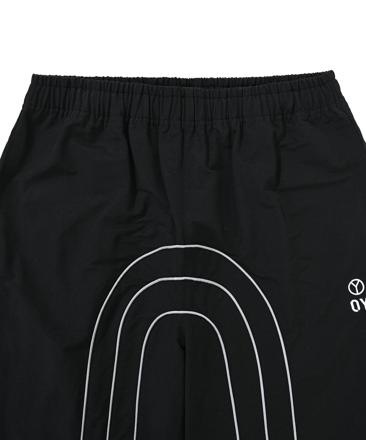 오픈야드(오와이)(OPENYARD(OY)) PIPING CURVE LINE TRACK PANTS-BLACK
