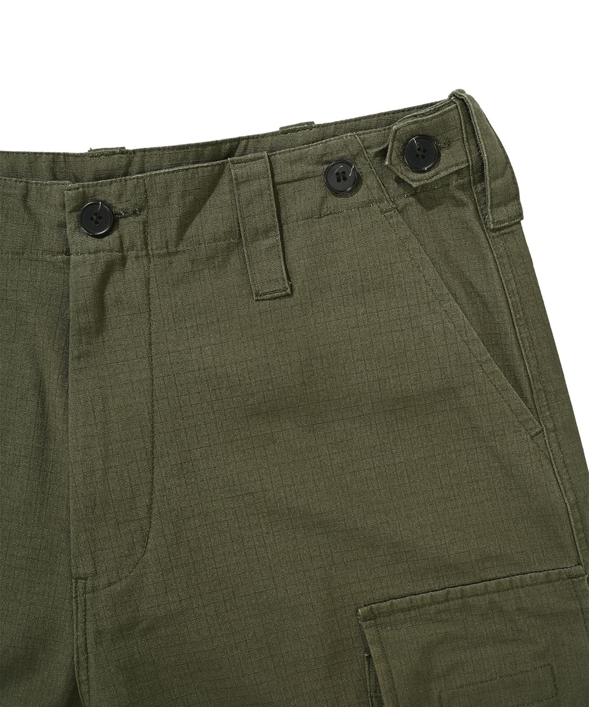 오픈야드(오와이)(OPENYARD(OY)) UNBALANCE CARGO POCKET RIP PANTS-KHAKI