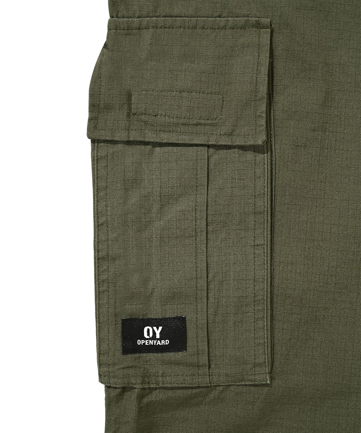 오픈야드(오와이)(OPENYARD(OY)) UNBALANCE CARGO POCKET RIP PANTS-KHAKI