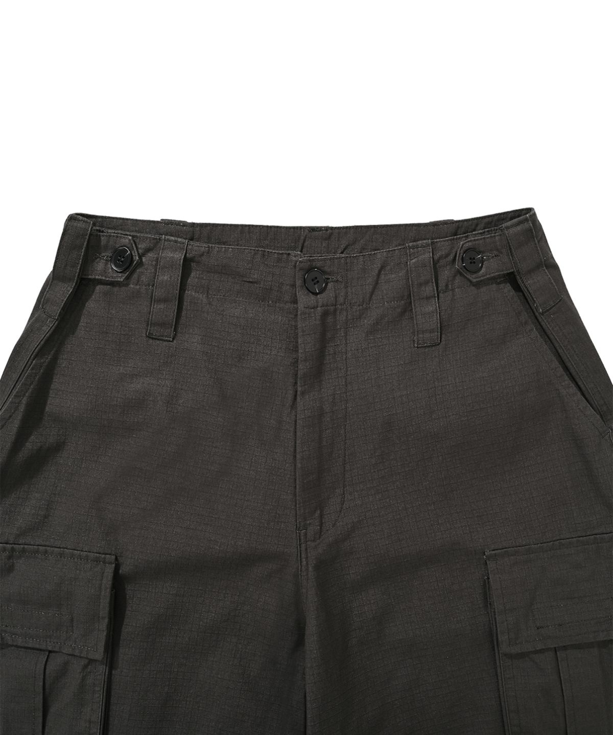 오픈야드(오와이)(OPENYARD(OY)) UNBALANCE CARGO POCKET RIP PANTS-CHARCOAL GREY