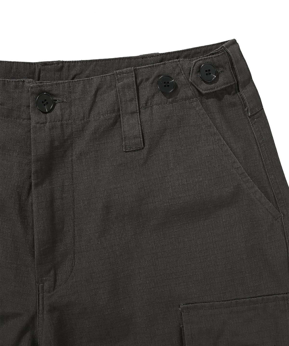 오픈야드(오와이)(OPENYARD(OY)) UNBALANCE CARGO POCKET RIP PANTS-CHARCOAL GREY