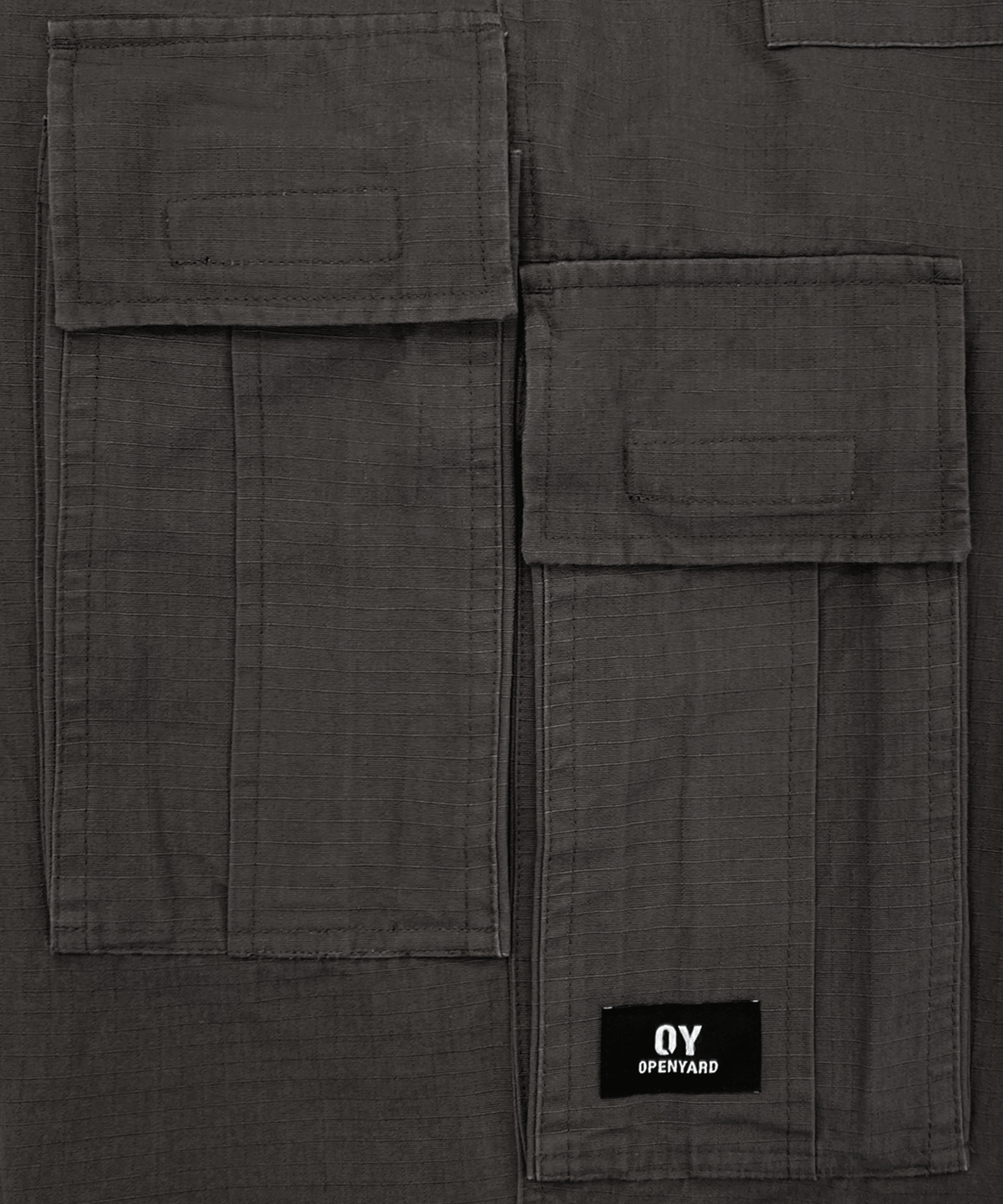 오픈야드(오와이)(OPENYARD(OY)) UNBALANCE CARGO POCKET RIP PANTS-CHARCOAL GREY