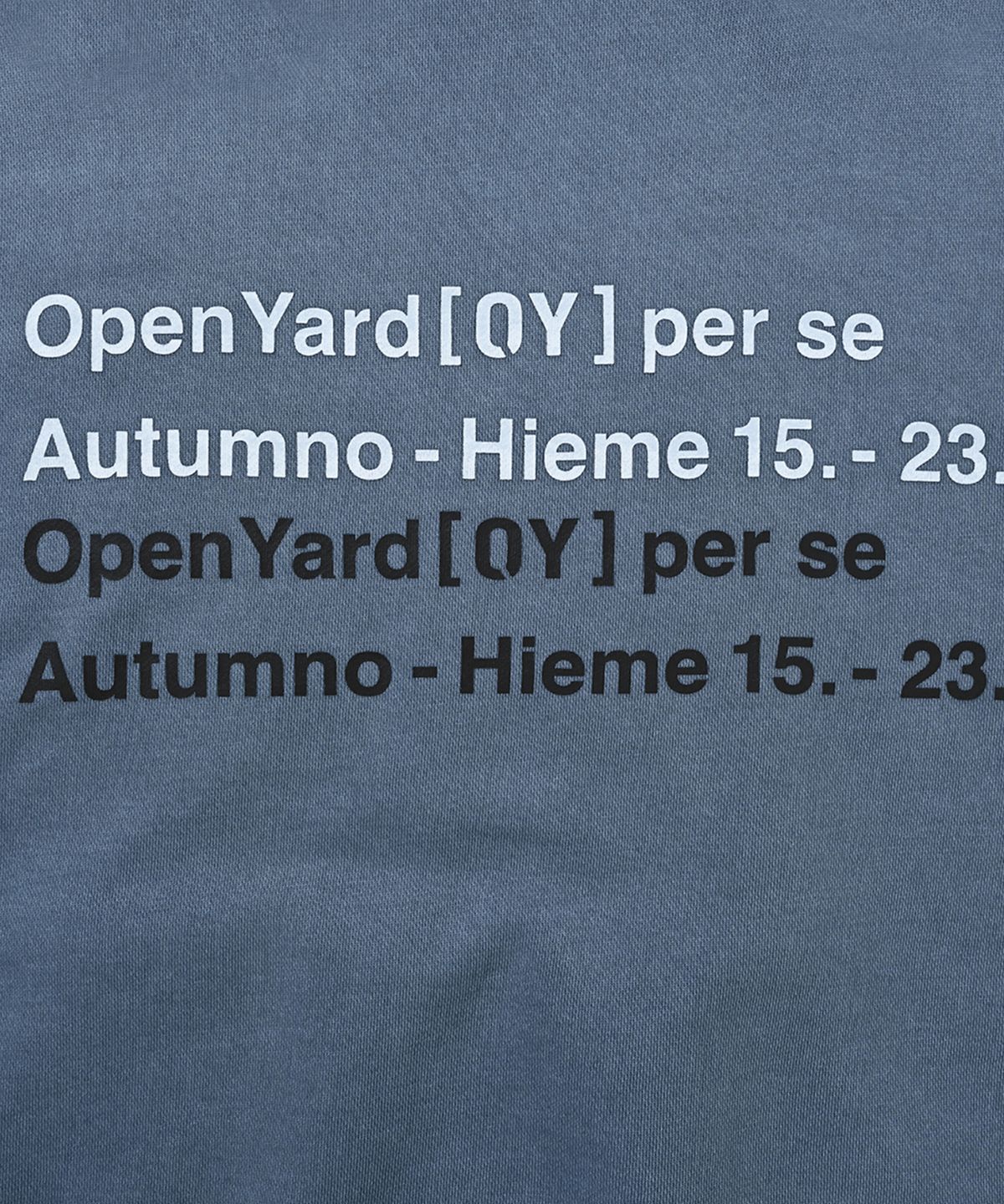 오픈야드(오와이)(OPENYARD(OY)) PIGMENT TYPO HOODIE-BLUE
