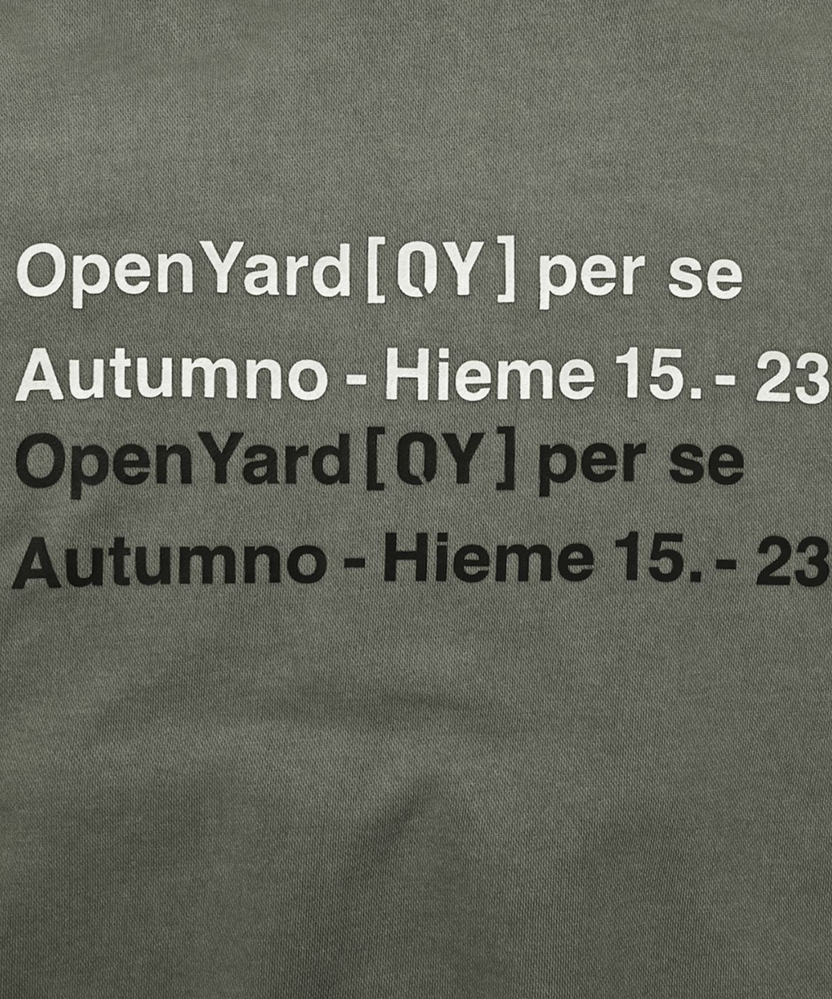 오픈야드(오와이)(OPENYARD(OY)) PIGMENT TYPO HOODIE-KHAKI