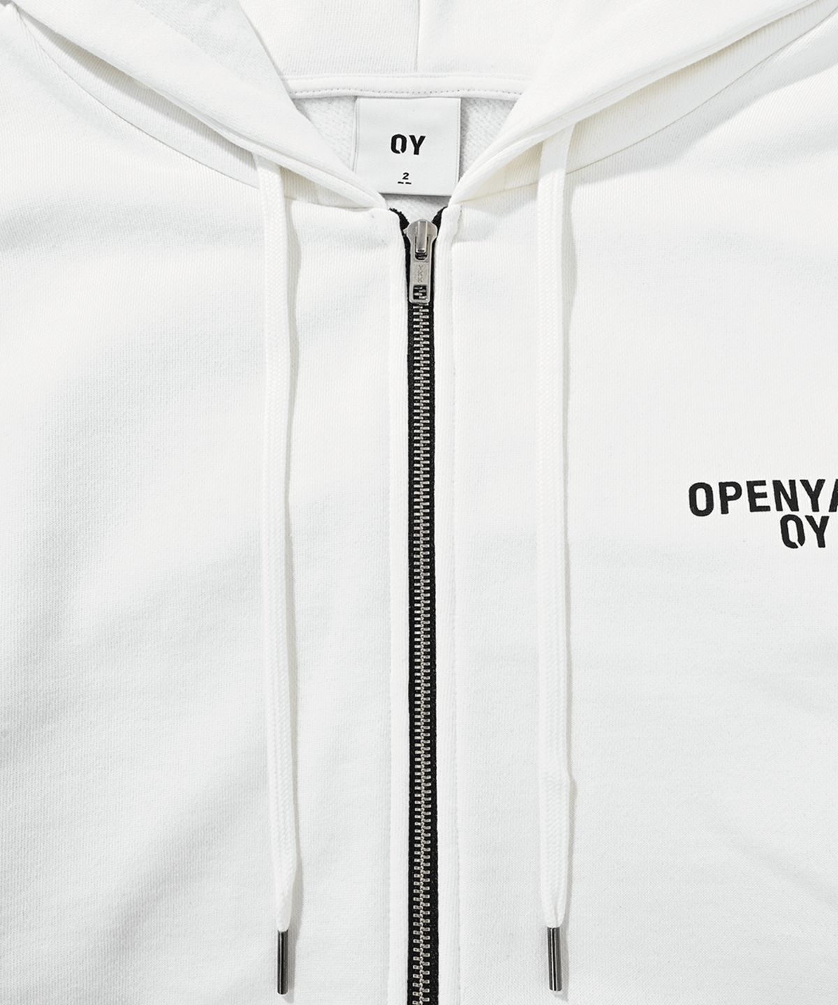 오픈야드(오와이)(OPENYARD(OY)) BACK FILM HOODIE ZIP UP-WHITE
