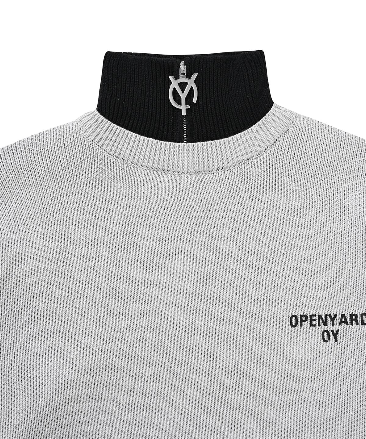 오픈야드(오와이)(OPENYARD(OY)) POLA ZIPPER PAINT KNIT MTM-GREY