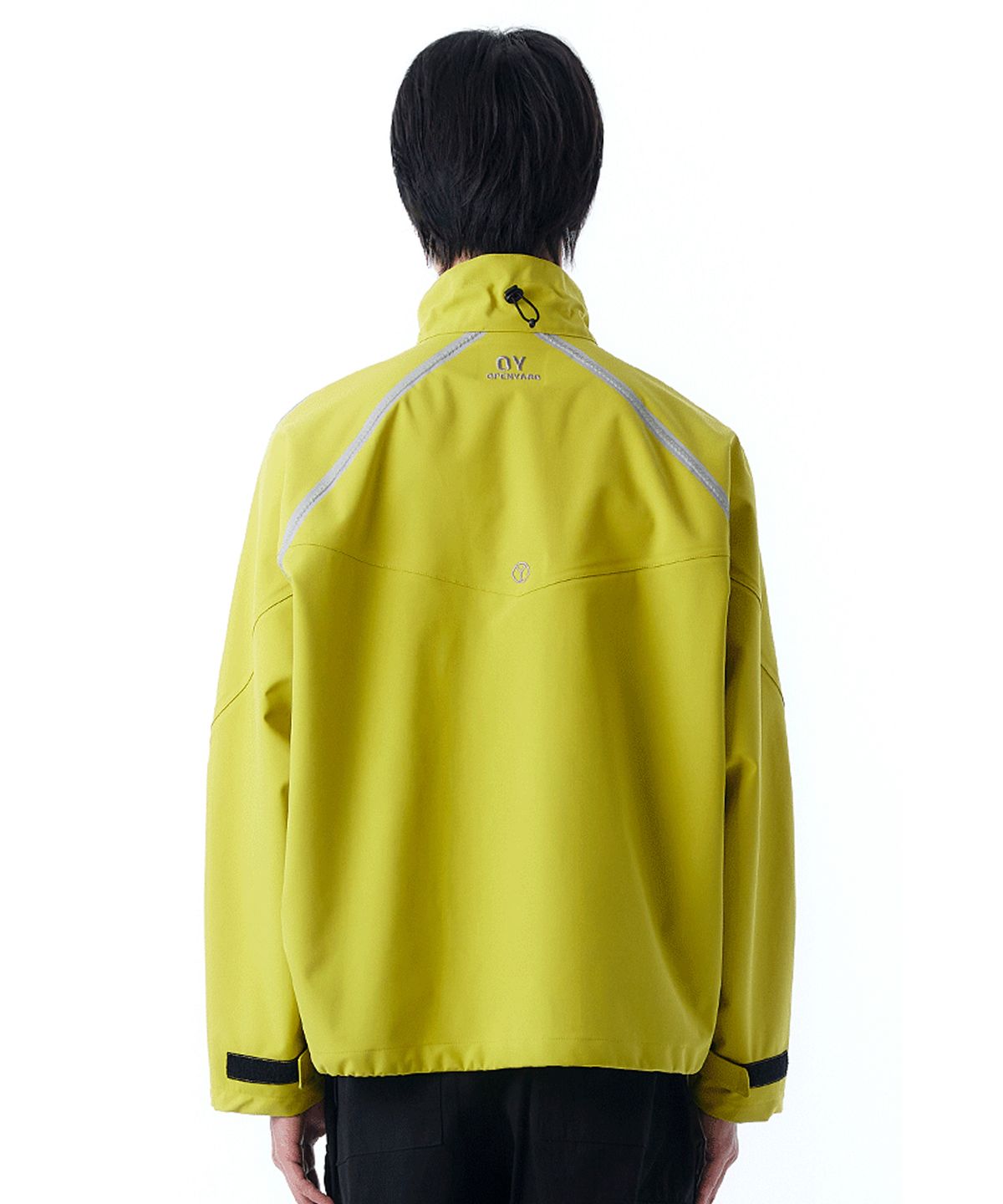 오픈야드(오와이)(OPENYARD(OY)) CURVE LINE TAPE WIND BREAKER JACKET-NEON YELLOW