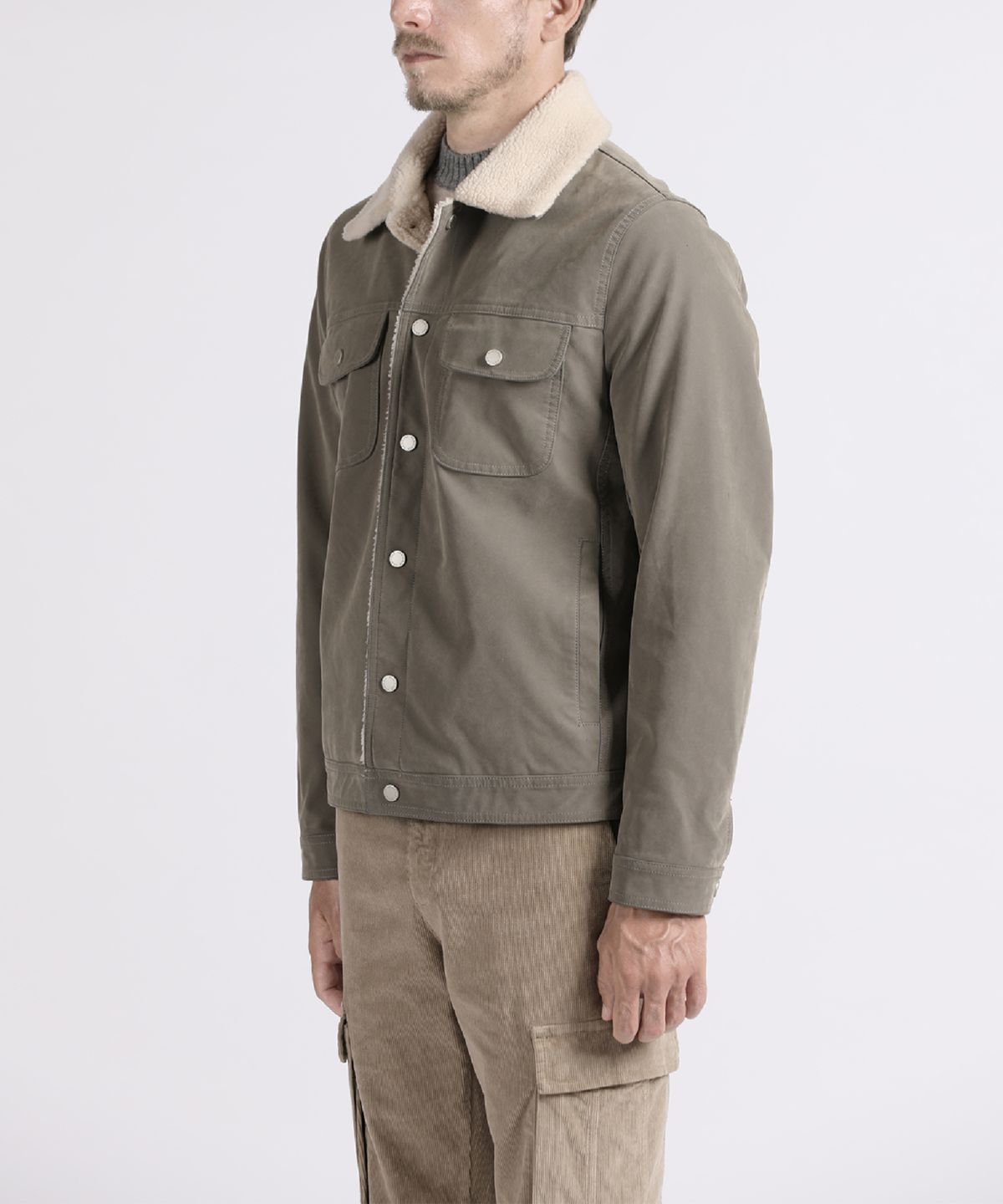 빠니깔레(PANICALE) 그레이 셰르파 트러커 피유 재킷