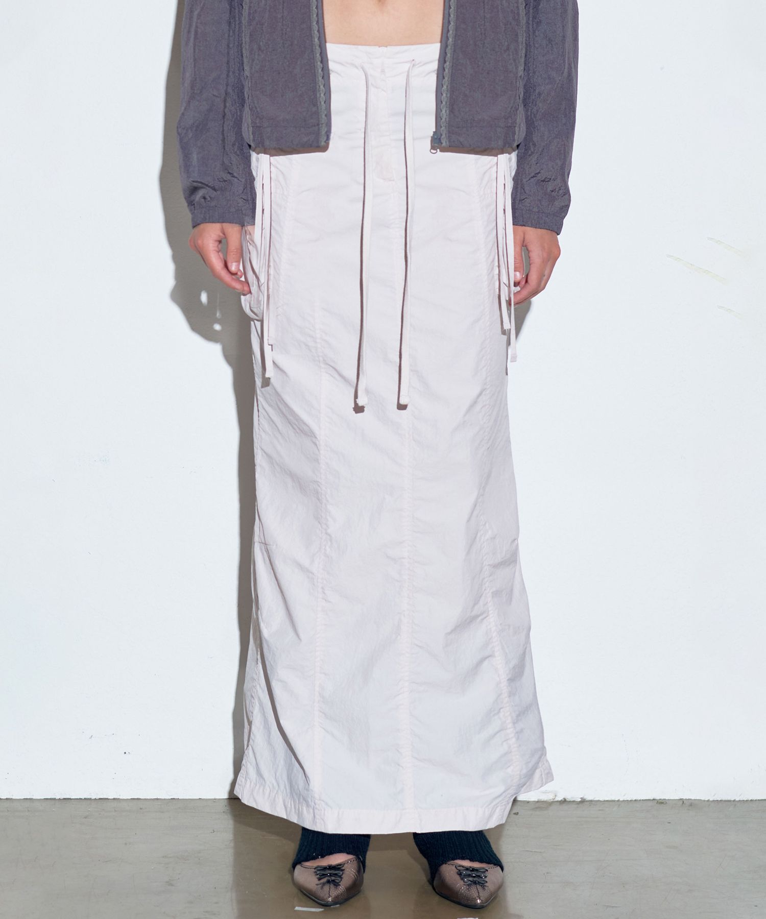 ★SCULPTOR★ Parachute Cargo Maxi Skirt Ballerina Pink SC23A 스컬프터(SCULPTOR) Parachute Cargo Maxi Skirt Ballerina Pink