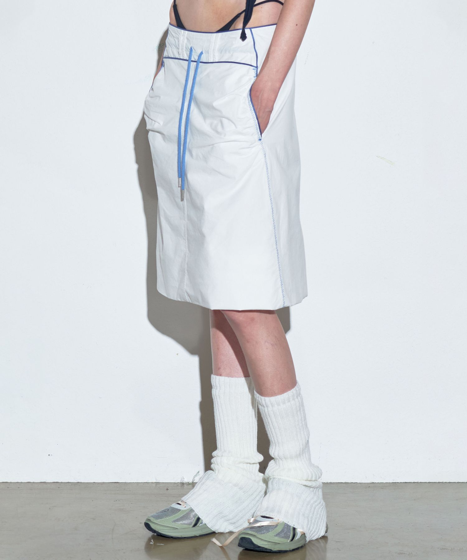 ★SCULPTOR★ Shirring Lowrise Midi Skirt Pale Gray SC23A474G MUSINSA公式 | SCULPTOR Shirring Lowrise Midi Skirt White