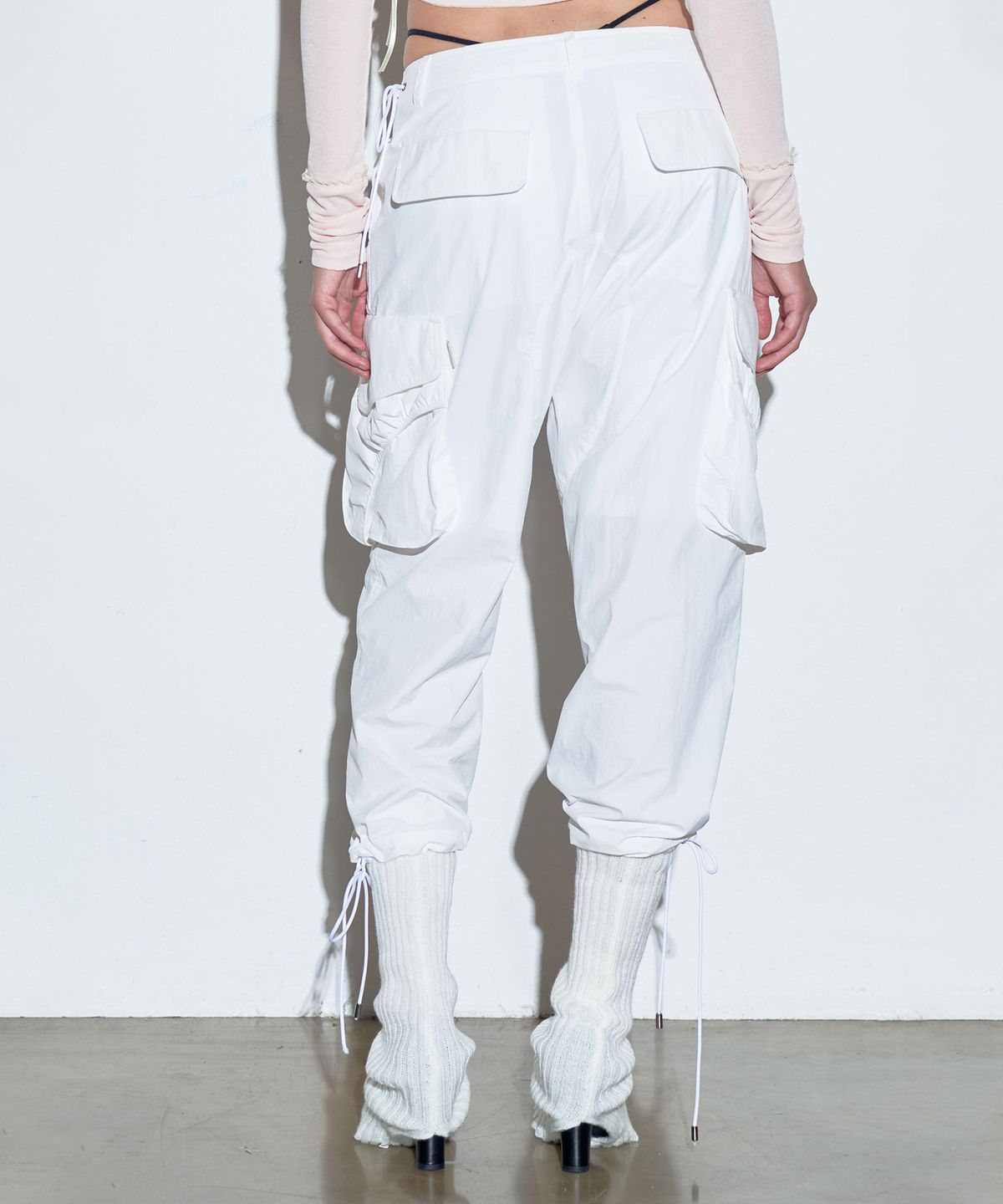 스컬프터(SCULPTOR) Cuffed Hem Cargo Trousers White