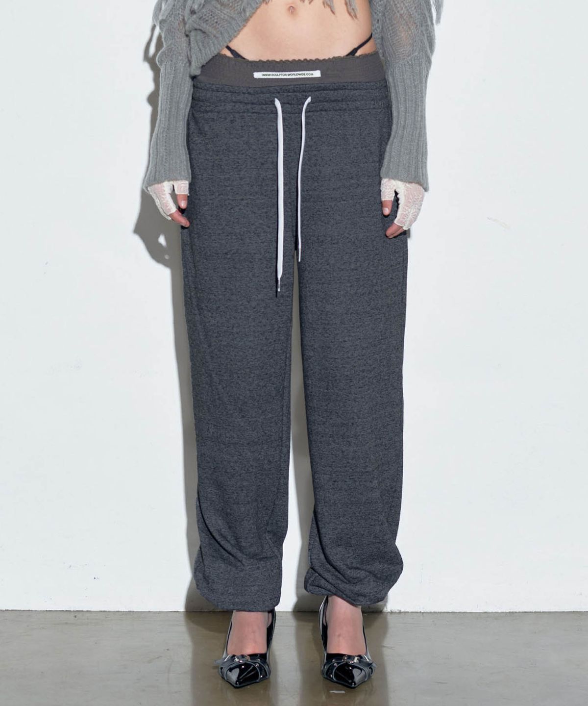 스컬프터(SCULPTOR) Trunk Layered Jogger Pants Melange Charcoal
