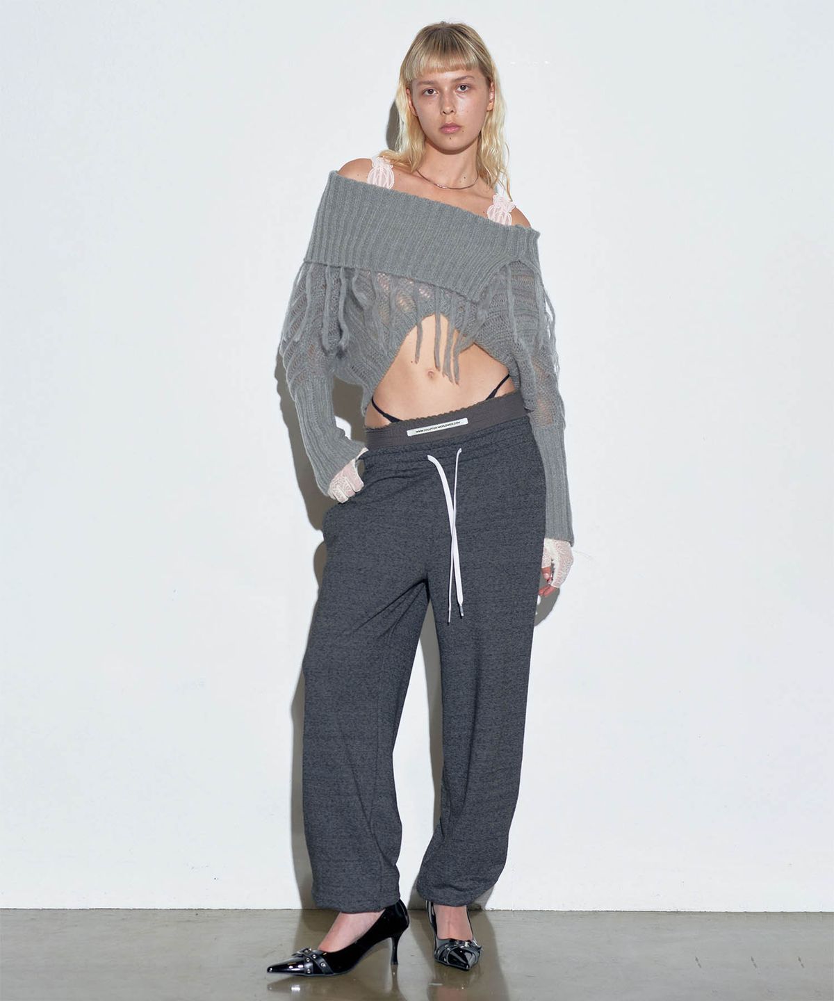스컬프터(SCULPTOR) Trunk Layered Jogger Pants Melange Charcoal