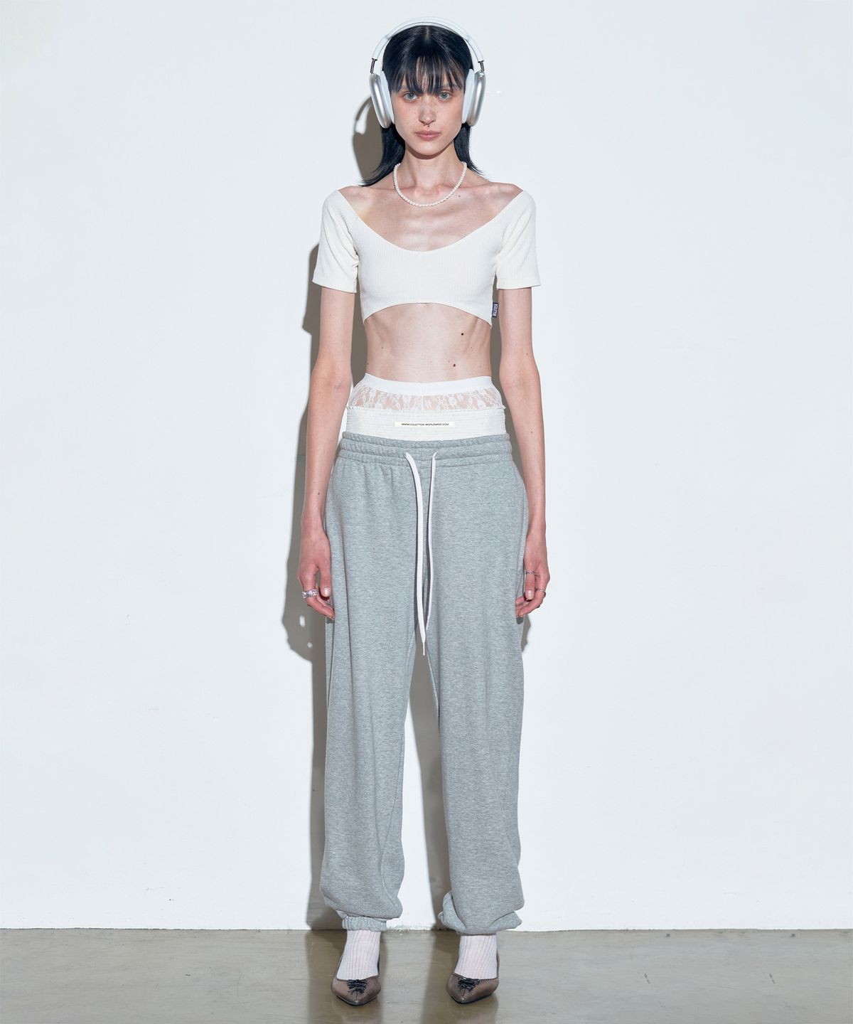 스컬프터(SCULPTOR) Trunk Layered Jogger Pants Melange Gray