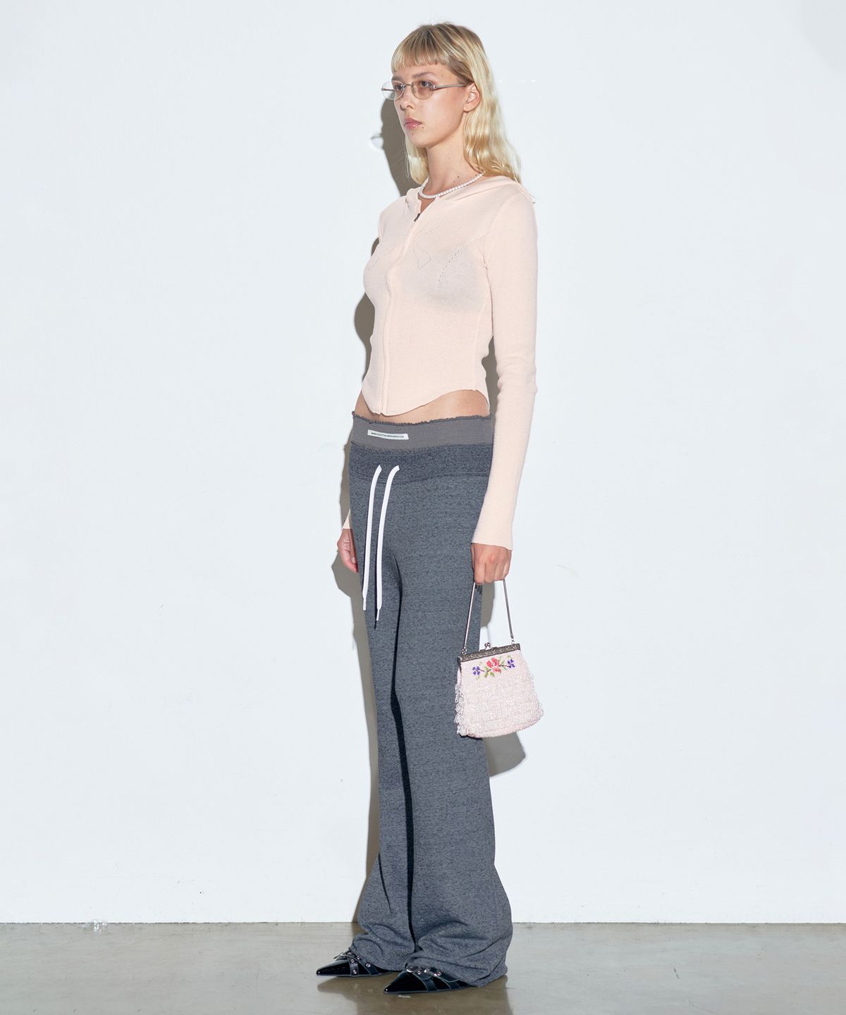 스컬프터(SCULPTOR) Trunk Layered Sweat Pants Melange Charcoal