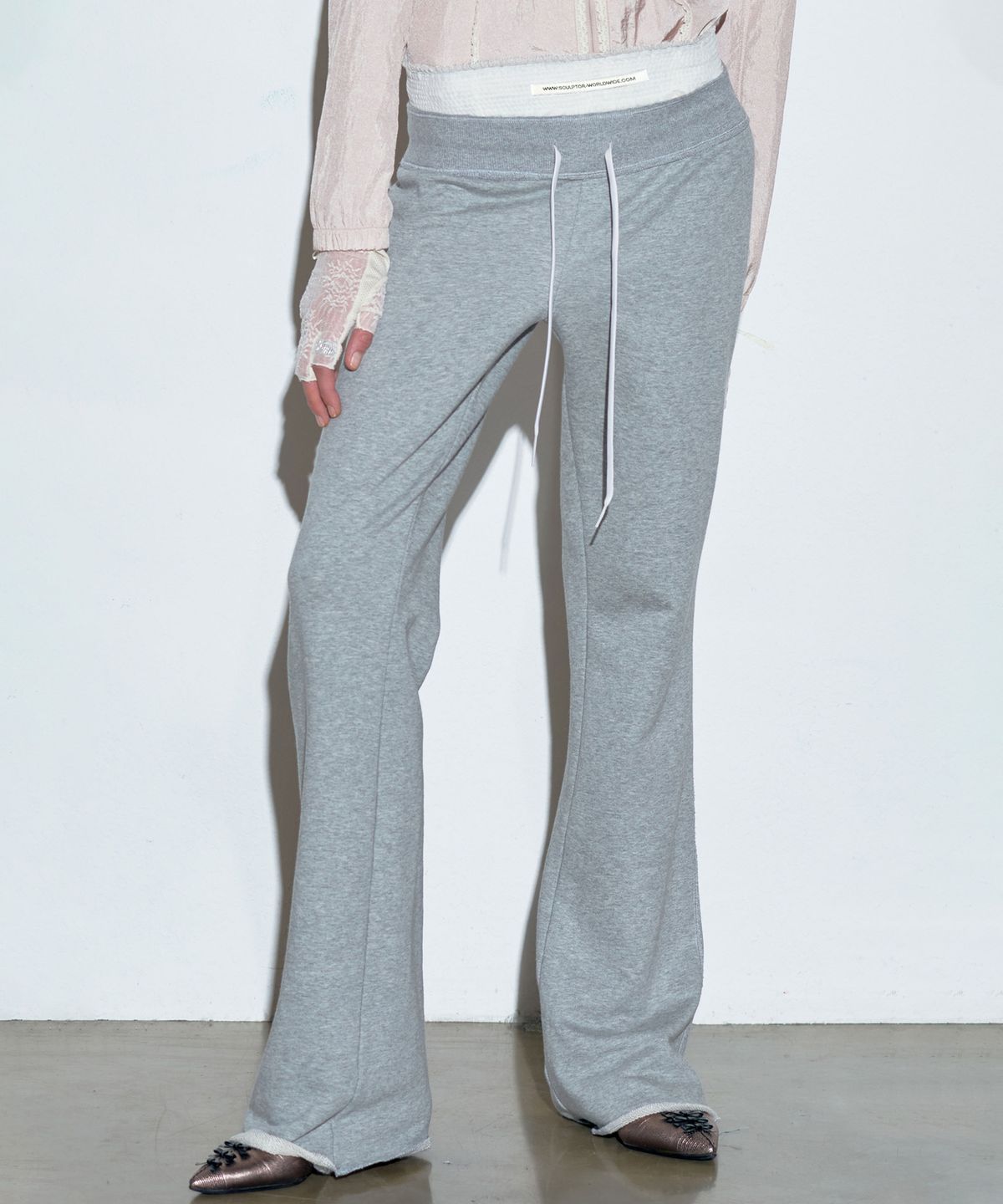스컬프터(SCULPTOR) Trunk Layered Sweat Pants Melange Gray