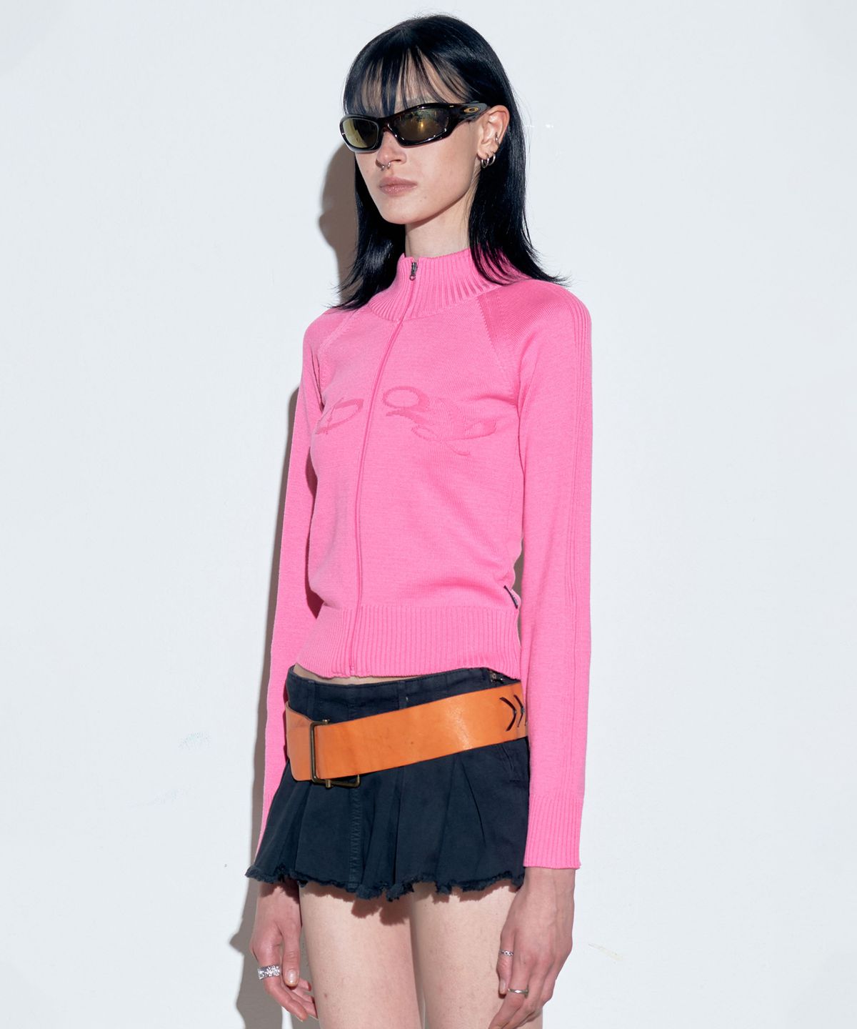 스컬프터(SCULPTOR) Holy Knit Zip-Up Acid Pink