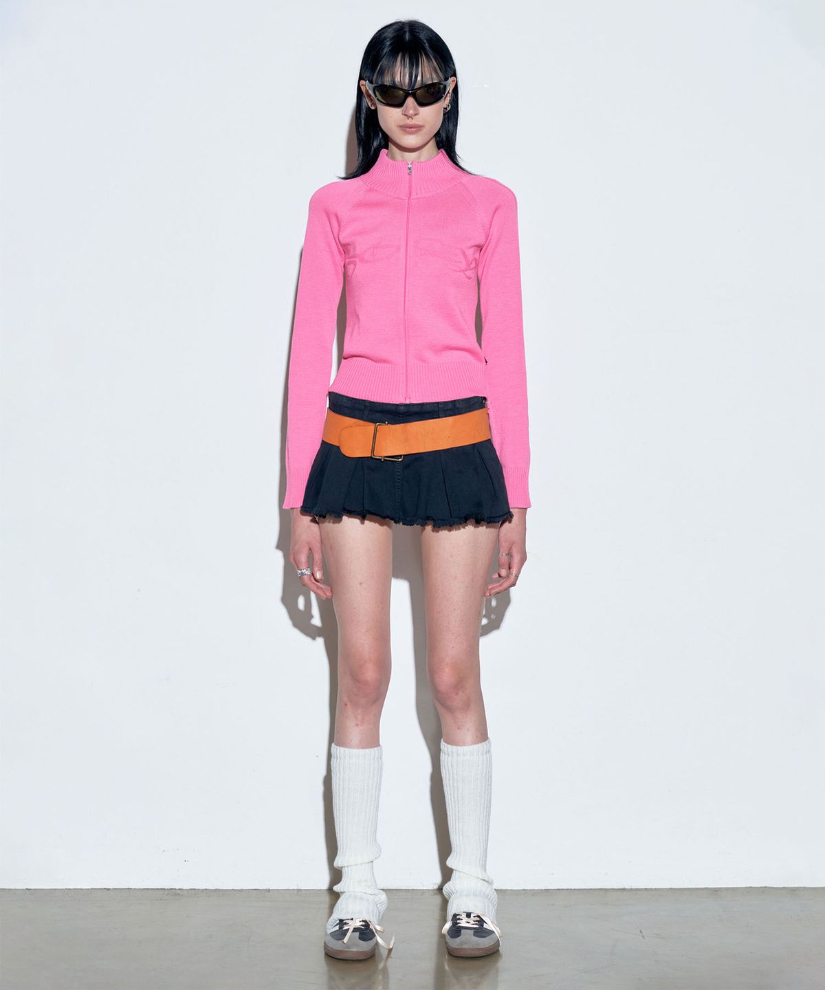 스컬프터(SCULPTOR) Holy Knit Zip-Up Acid Pink