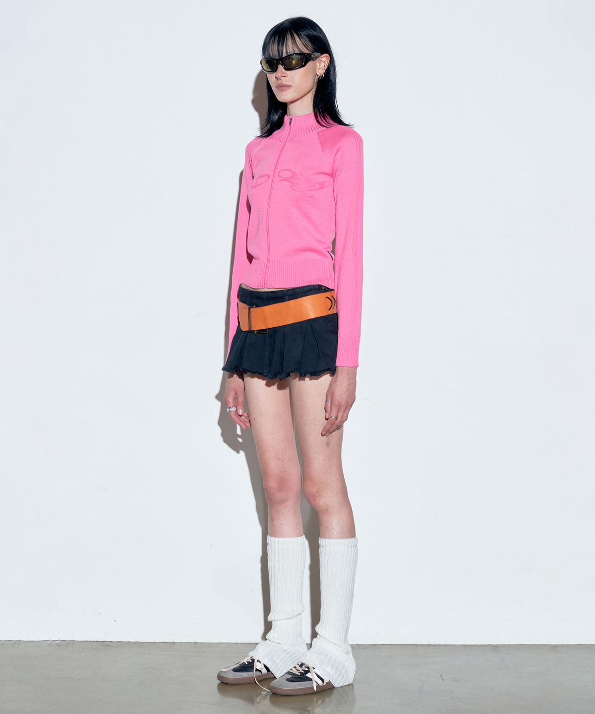 스컬프터(SCULPTOR) Holy Knit Zip-Up Acid Pink