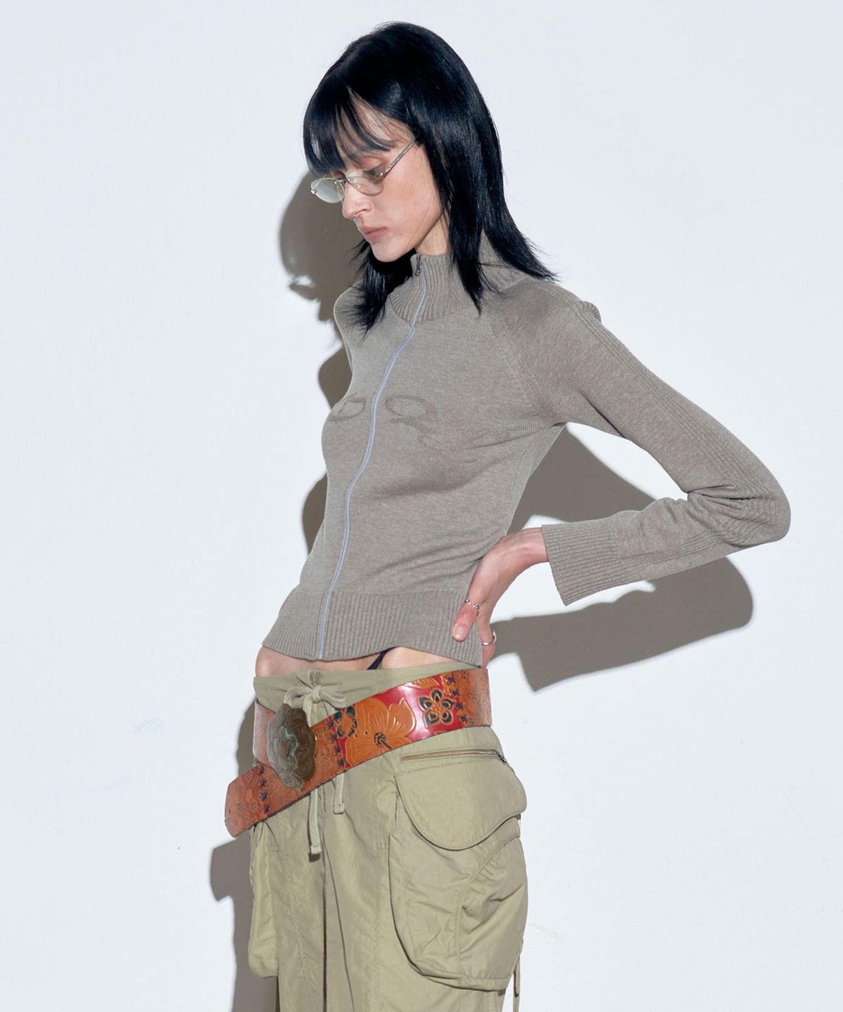 스컬프터(SCULPTOR) Holy Knit Zip-Up Gray