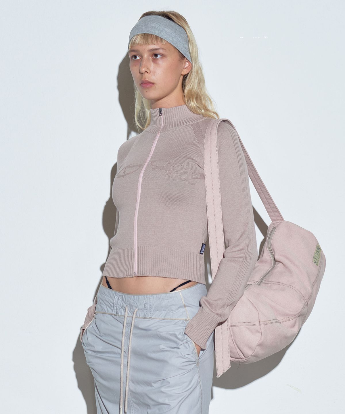스컬프터(SCULPTOR) Holy Knit Zip-Up Dusty Pink