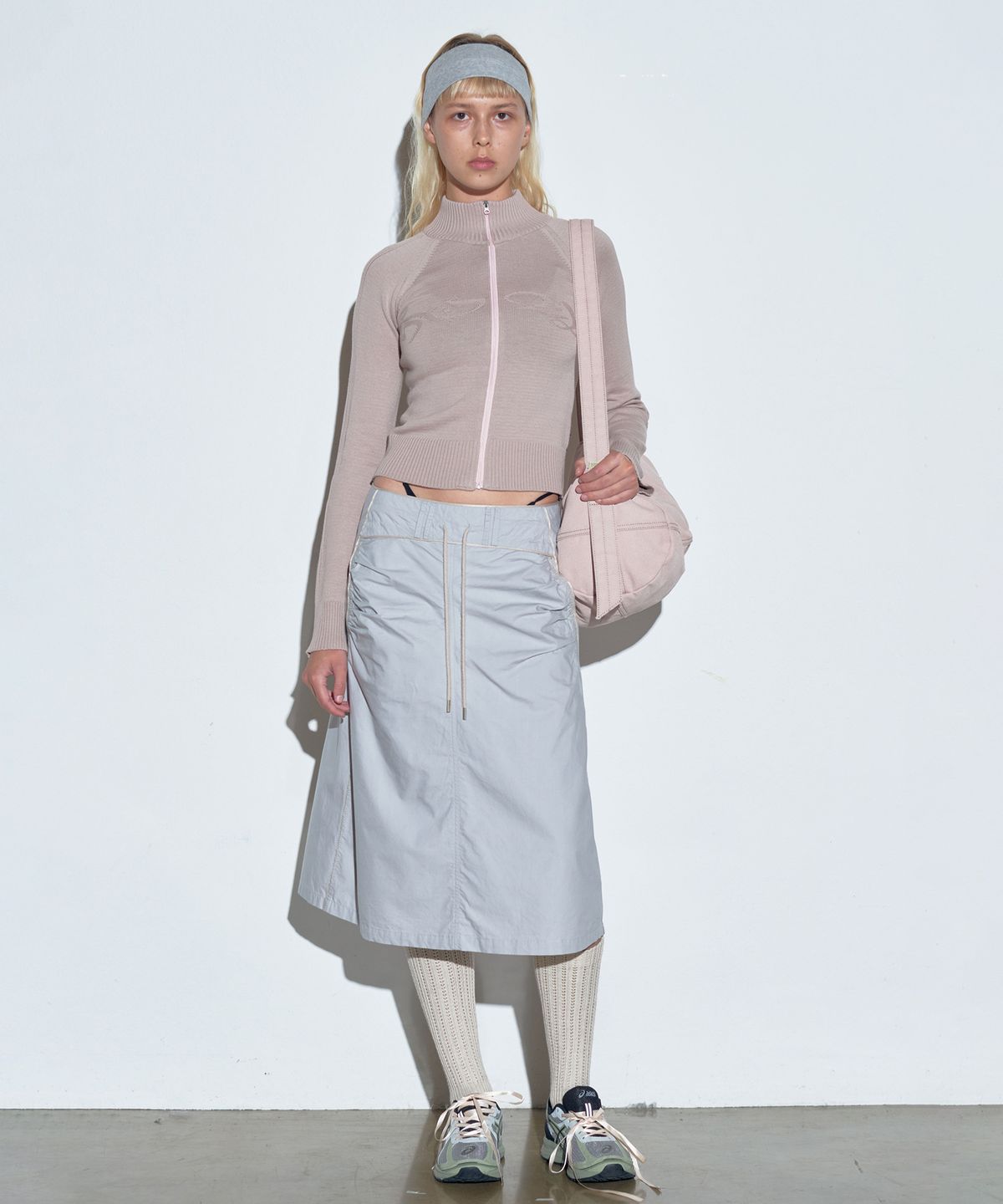 스컬프터(SCULPTOR) Holy Knit Zip-Up Dusty Pink