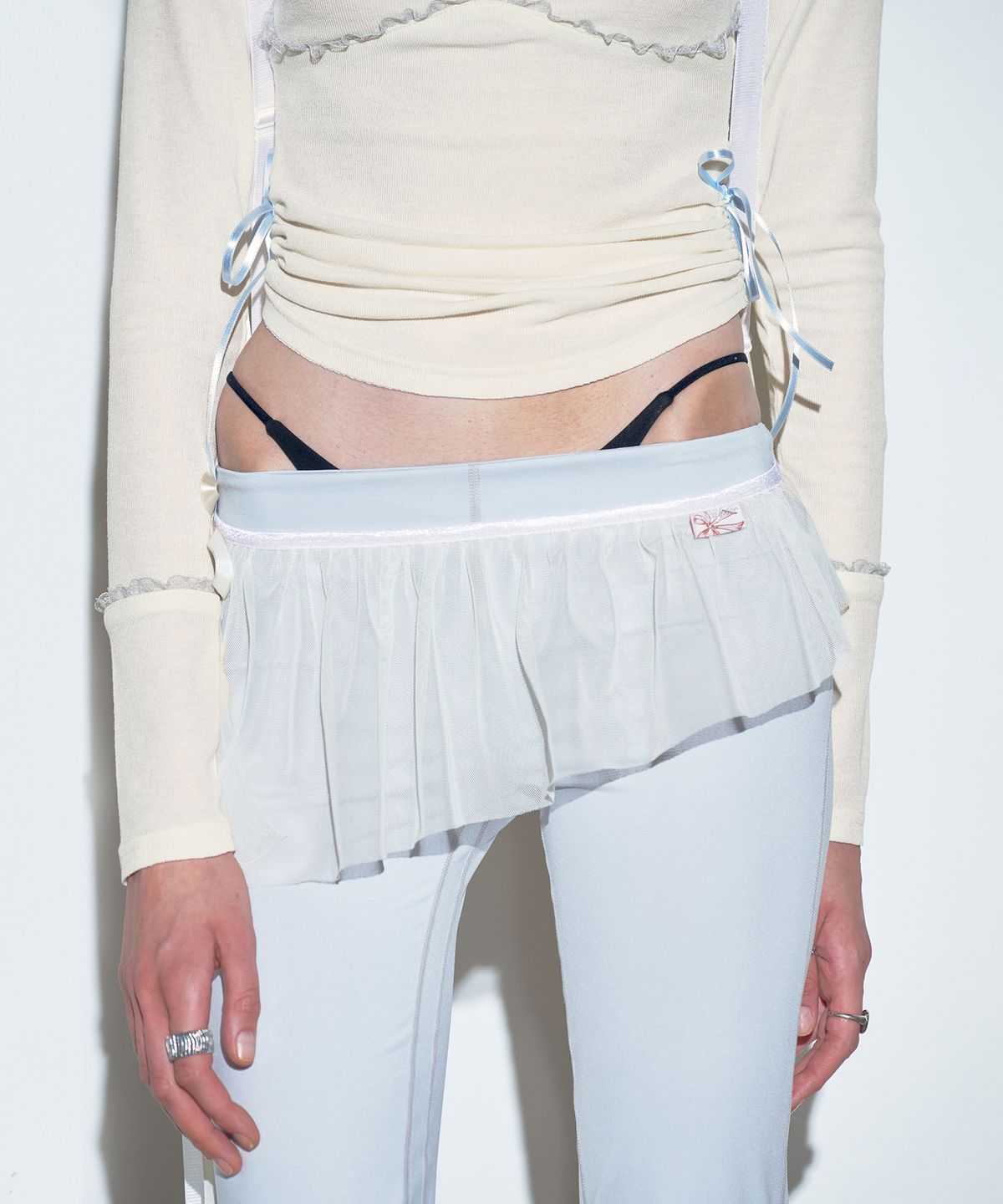 스컬프터(SCULPTOR) Tutu Layered Leggings Baby Blue