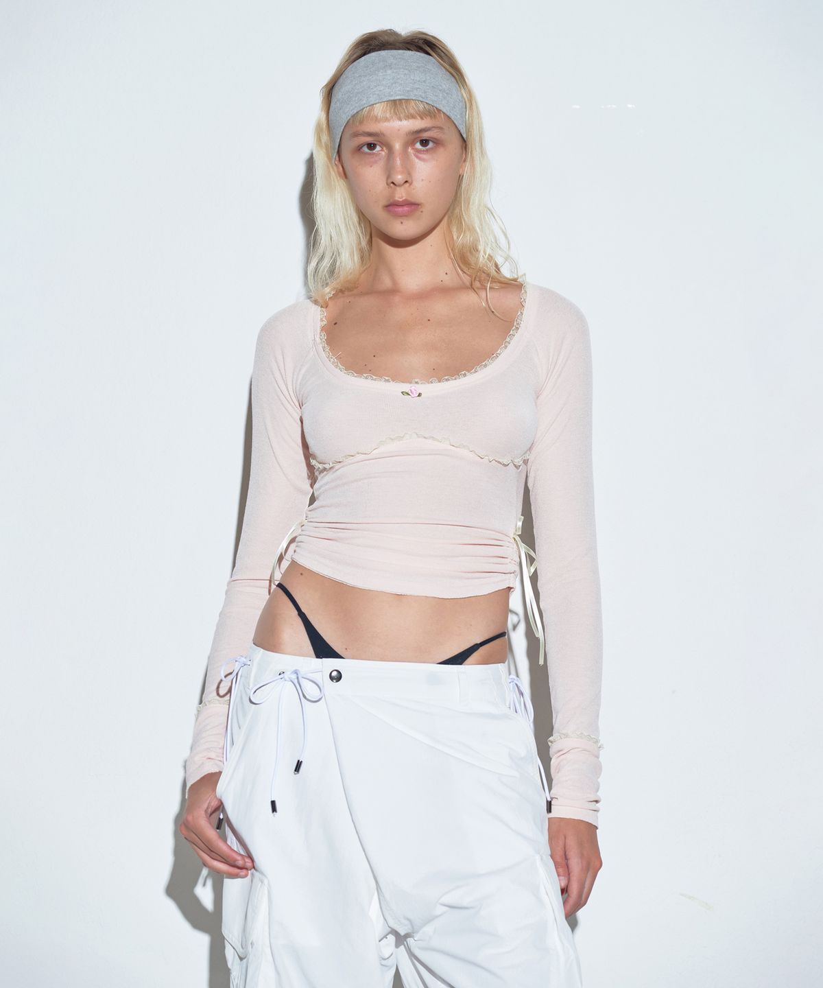 스컬프터(SCULPTOR) Bow Tie L/S Tee Ballerina Pink