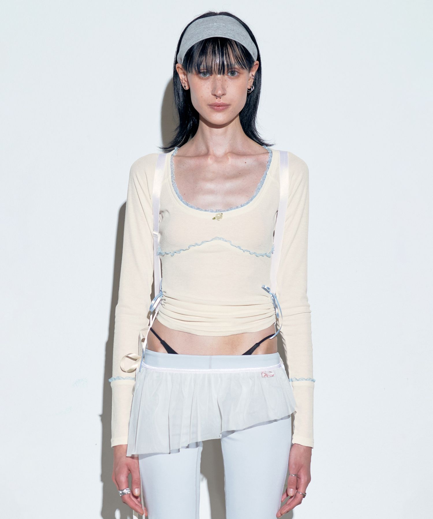 ★SCULPTOR★ Bow Tie LS Tee Ivory SC23A221IV MUSINSA | SCULPTOR Bow Tie L/S Tee Ivory