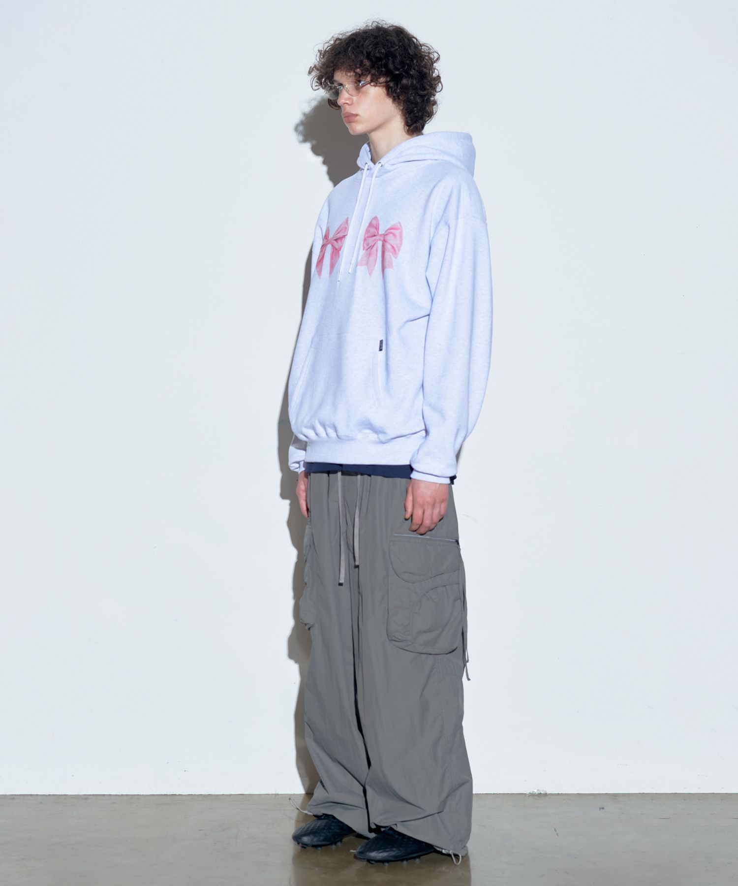 MUSINSA | SCULPTOR Bow Bow Hoodie White Melange