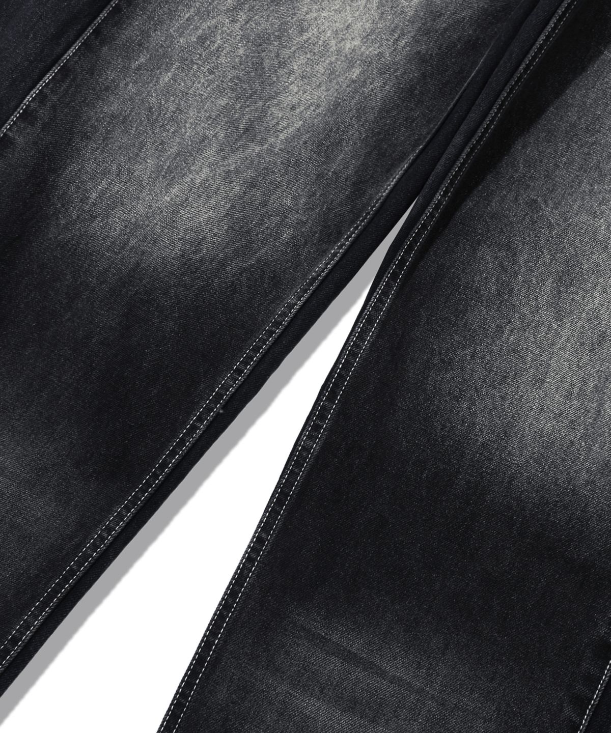 트릴리온(TRILLION) 사이드 턱 스냅 버튼 와이드 데님 팬츠 (BLACK)