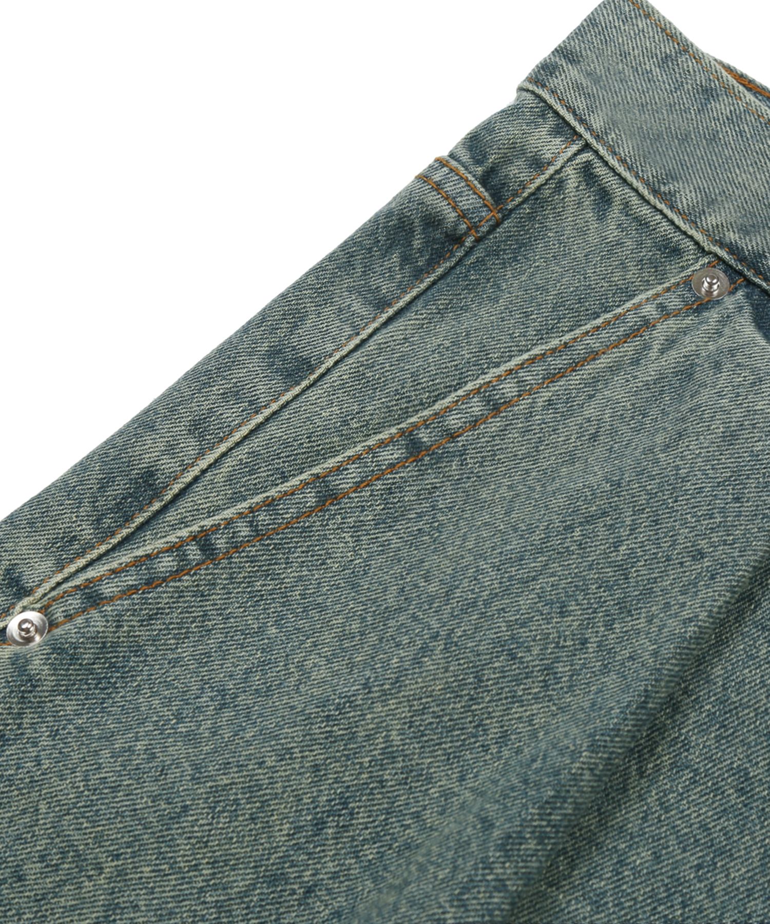 MUSINSA | TRILLION Yellow Washing Reverse Tuck Denim Pants